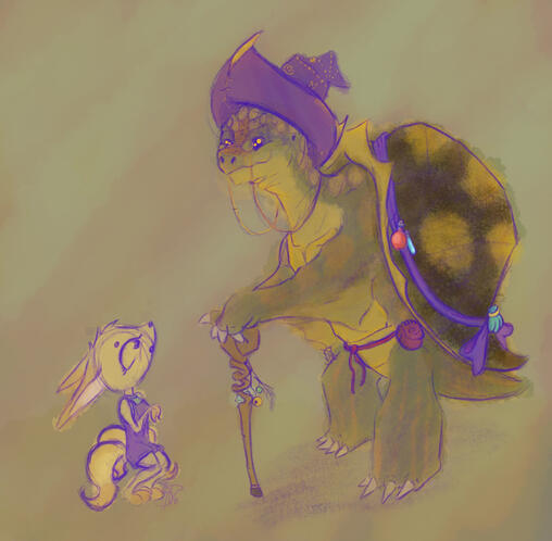 Colored Sketch of Grandma Nami and Little Winnie